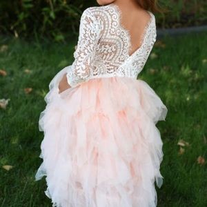 Tiered Lace Flower Girl Dress